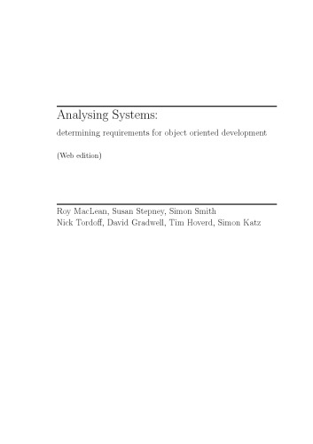 تجزیه و تحلیل سیستم ها: تعیین الزامات لازم برای توسعه شی گرا (پزشک متخصص Bcs)