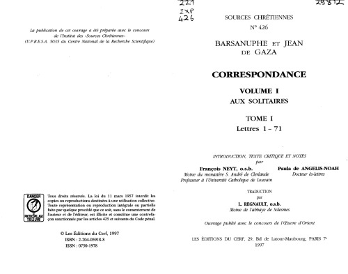 ﻿مکاتبات، ج. من، جلد اول