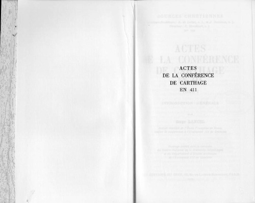 مقالات کنفرانس کارتاژ در سال 411، مقدمه، دوره اول.