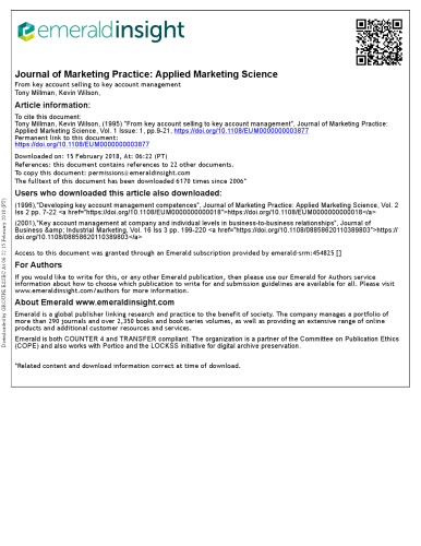 ﻿از فروش حساب کلیدی تا مدیریت حساب کلیدی [مقاله]