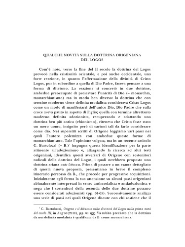 ﻿برخی اخبار در مورد دکترین اصلی لوگوس. 2011 - Augustinianum 51 (2): 331-348، Origen of Alexandria