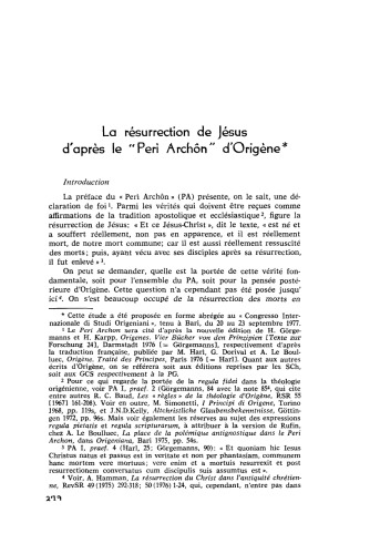 ﻿رستاخیز عیسی بر اساس «Perì Archôn» اوریژن. - 1978 - Augustinianum 18 (2):279-309, Origin of Alexandria