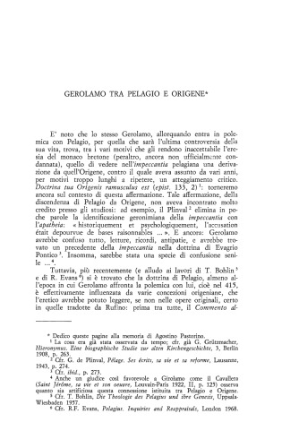 ﻿جروم بین پلاژیوس و اوریگن. - 1986 - Augustinianum 26 (1-2):207-216, Origin of Alexandria