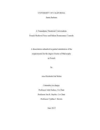 ﻿گفتگوی تئاتر ماوراء الطبیعه: مسخره‌ای قرون وسطایی فرانسوی و کمدی رنسانس ایتالیایی