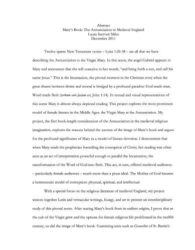 ﻿کتاب مریم: بشارت در انگلستان قرون وسطی