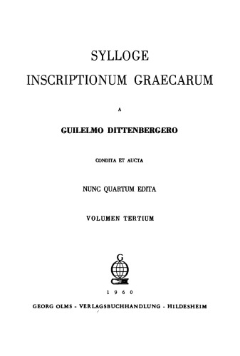 ﻿Sylloge inscriptionum graecarum