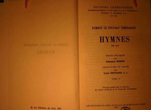 ﻿Symeon the New Theologian: Hymns XVI-XL، جلد دوم