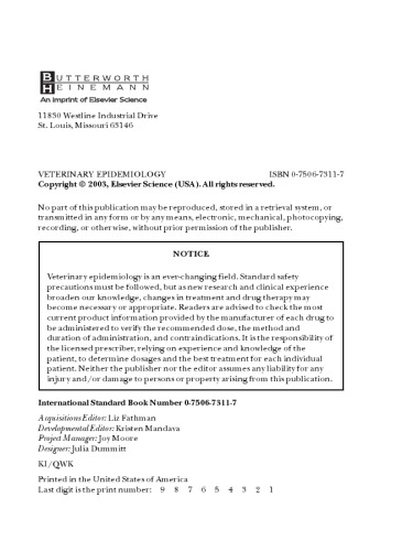 اپیدمیولوژی دامپزشکی (دامپزشکی عملی)