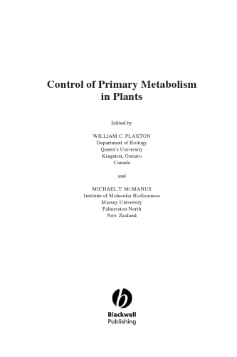 بررسی سالانه گیاهان، کنترل متابولیسم اولیه در گیاهان (جلد 22)