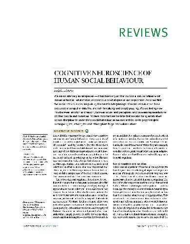 علوم اعصاب شناختی رفتار اجتماعی انسانی