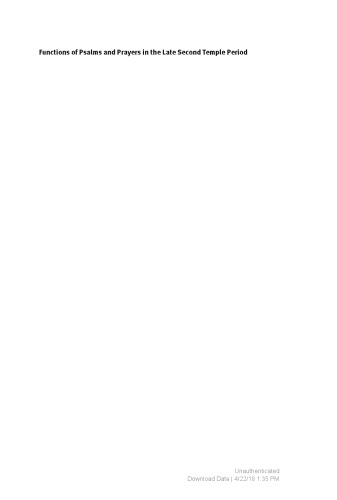 ﻿کارکردهای مزامیر و دعاها در اواخر دوره دوم معبد