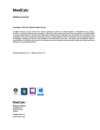کتابچه راهنمای MedCalc: نرم افزار آماری با کاربرد آسان