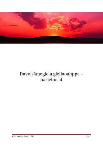 ﻿Davvisámegiela giellaoahppa – hárjehusat
