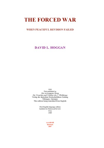 جنگ اجباری - وقتی تجدیدنظر صلح آمیز از کار افتاد