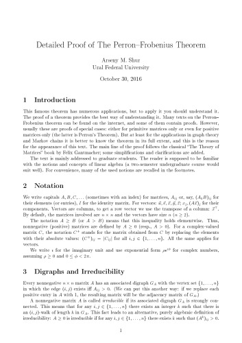 ﻿اثبات مفصل قضیه Perron-Frobenius