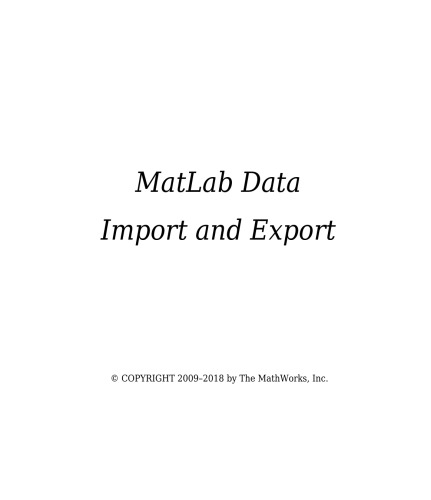 ﻿واردات و صادرات داده MatLab R2018a