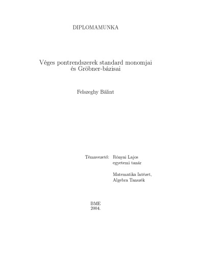 ﻿تک جملات استاندارد و پایه های گروبنر سیستم های نقطه محدود [پایان نامه دیپلم]