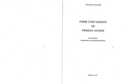 فرم و محتوا در ویرجیل Aeneid: عملکرد دستگاه های زبانشناسی و متریک سبک