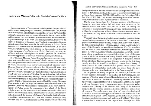 ﻿فرهنگ های شرقی و غربی در آثار دیمیتری کانتمیر