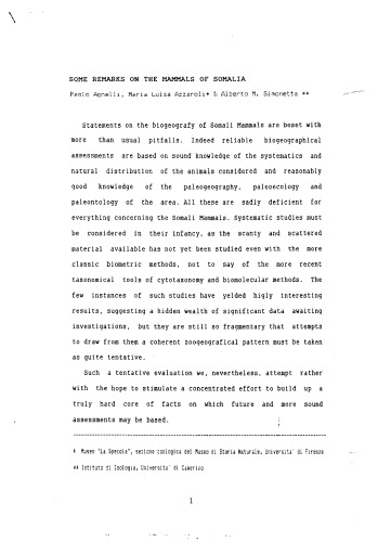 ﻿چند نکته در مورد پستانداران سومالی