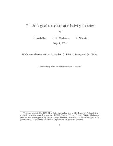 درباره ساختار منطقی نظریه های نسبیت