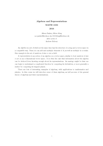 ﻿جبرها و بازنمودها MATH 3193 2016