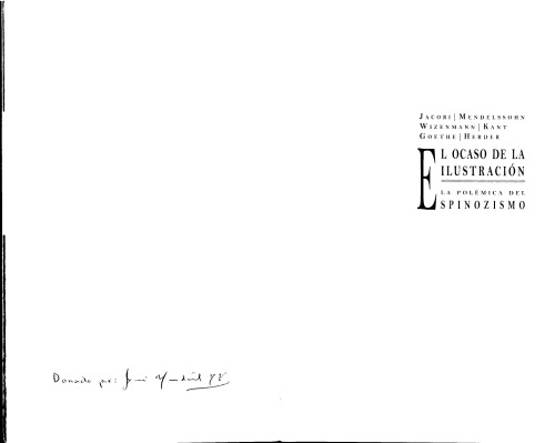 غروب روشنگری - جنجال اسپینوزیزم