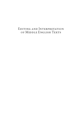 ﻿ویرایش و تفسیر متون انگلیسی میانه: مقالاتی به افتخار ویلیام مارکس