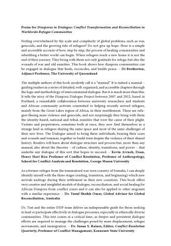 ﻿دیاسپوراها در گفتگو: تحول درگیری و آشتی در جوامع پناهندگان در سراسر جهان