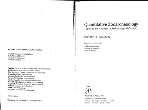 ﻿جانور باستان شناسی کمی: موضوعاتی در تجزیه و تحلیل جانوران باستان شناسی ()