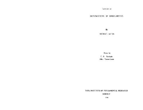 سخنرانی در مورد تغییر شکل تکین ها