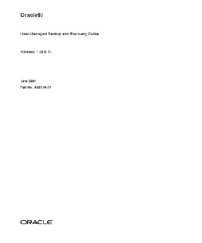 اوراکل 9i. راهنمای پشتیبان گیری و بازیابی توسط کاربر مدیریت شده