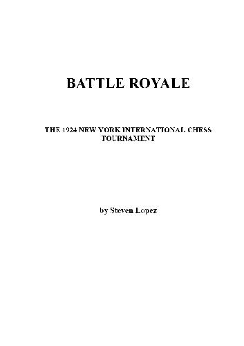 مسابقات شطرنج Battle Royale 1924 نیویورک