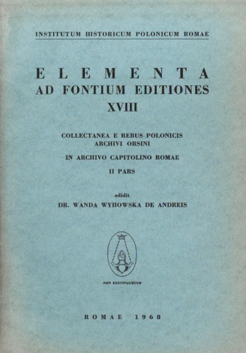 ﻿Collectanea از آرشیو لهستانی Orsini در بایگانی Capitoline رم، قسمت دوم
