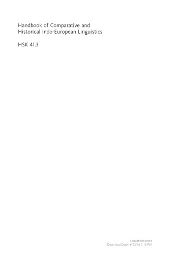 کتاب زبانشناسی مقایسه ای و تاریخی هندو اروپایی