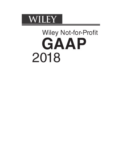 ﻿وایلی غیرانتفاعی GAAP 2018: تفسیر و کاربرد اصول پذیرفته شده حسابداری
