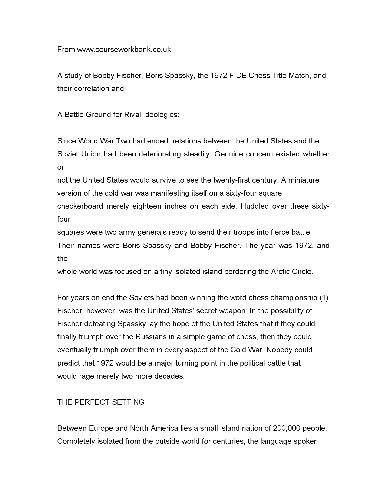 مطالعه ای از مسابقه فیشر - عنوان اسپاسکی