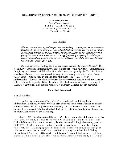 تفکر انتقادی و خلاق