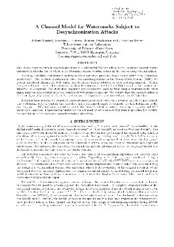 یک مدل کانال برای علامت های سفید مورد حملات Desynchronization