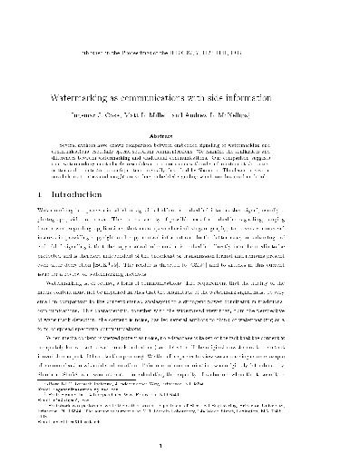 Watermarking به عنوان ارتباط با اطلاعات جانبی