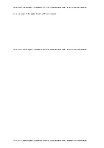 ﻿پایه شیمی برای کلاس IX بخش B استاندارد 9 برای بنیاد IIT JEE