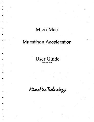 ﻿راهنمای کاربر Micro Mac Marathon Accelerator برای Macintosh II