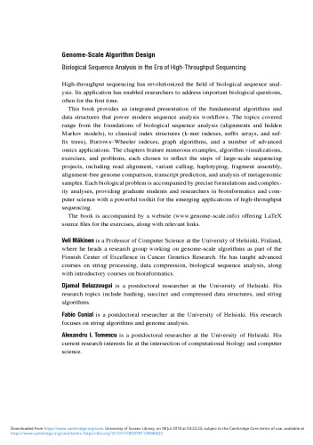 ﻿طراحی الگوریتم مقیاس ژنوم: تجزیه و تحلیل توالی بیولوژیکی در عصر توالی‌یابی با توان بالا