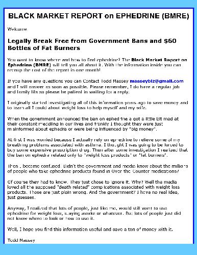 گزارش بازار سیاه در مورد افدرین