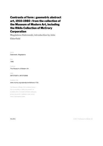 ﻿تضادهای فرم - هنر انتزاعی هندسی، 1910-1980