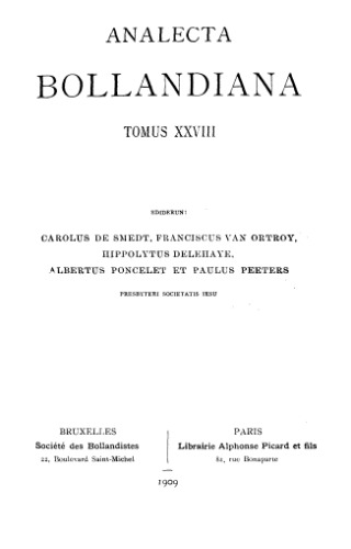 ﻿Analecta Bollandiana