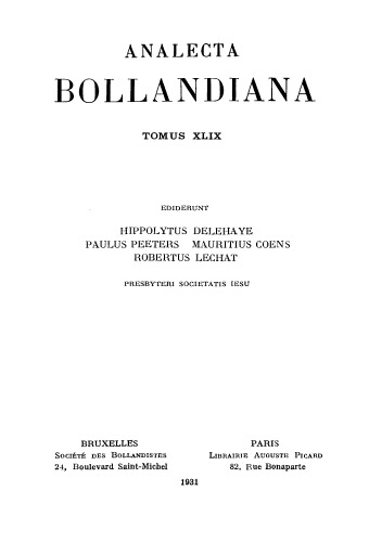 ﻿Analecta Bollandiana