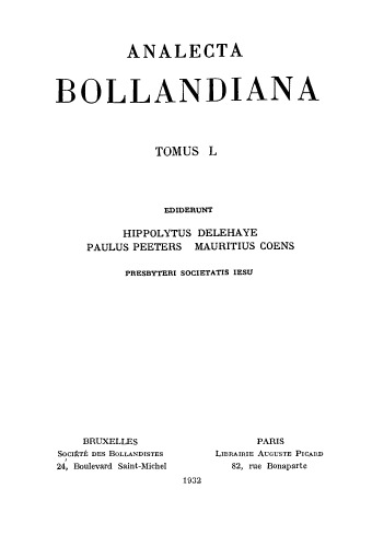 ﻿Analecta Bollandiana