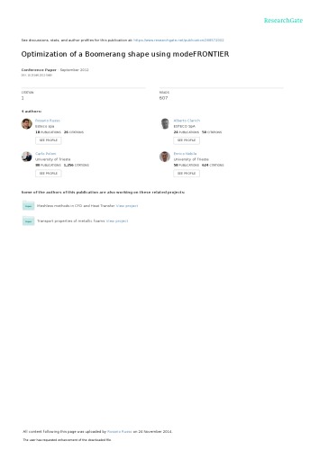 ﻿بهینه سازی شکل بومرنگ با استفاده از modeFRONTIER