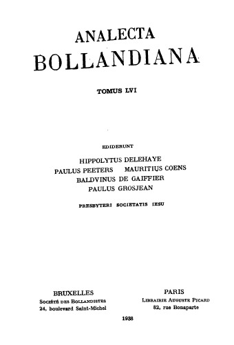 ﻿Analecta Bollandiana
